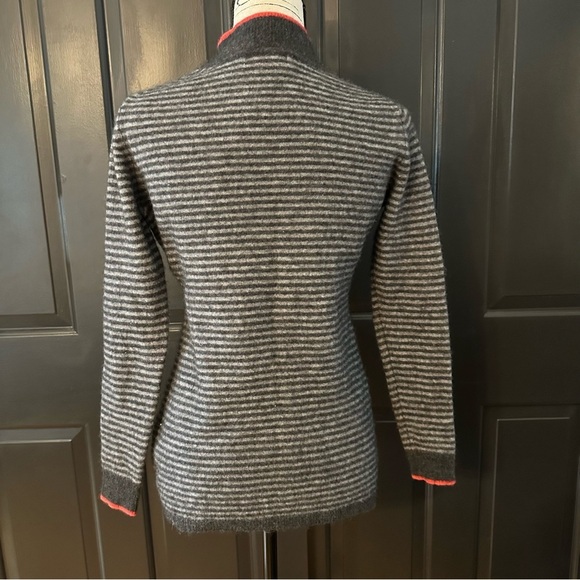 PECK & PECK  Cashmere Women's Gray Striped Sweater Tunic  Size L. (A4 - Picture 5 of 11